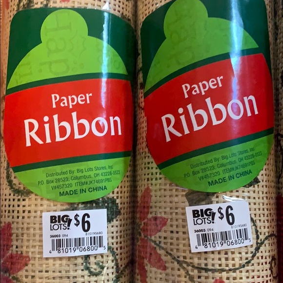 4 Rolls of Paper Ribbon Holiday craft/decor - Picture 2 of 3